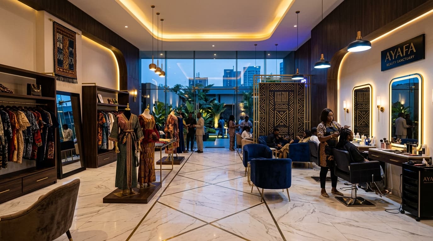 African Luxury Fashion and Beauty Architecture Lounge